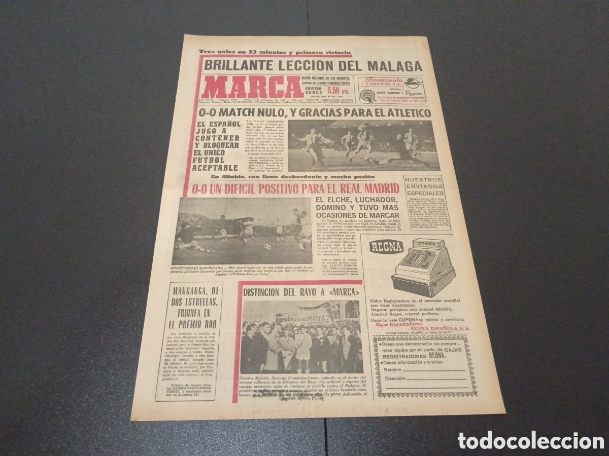 Coleccionismo deportivo: MARCA 04/12/1967 - Foto 1