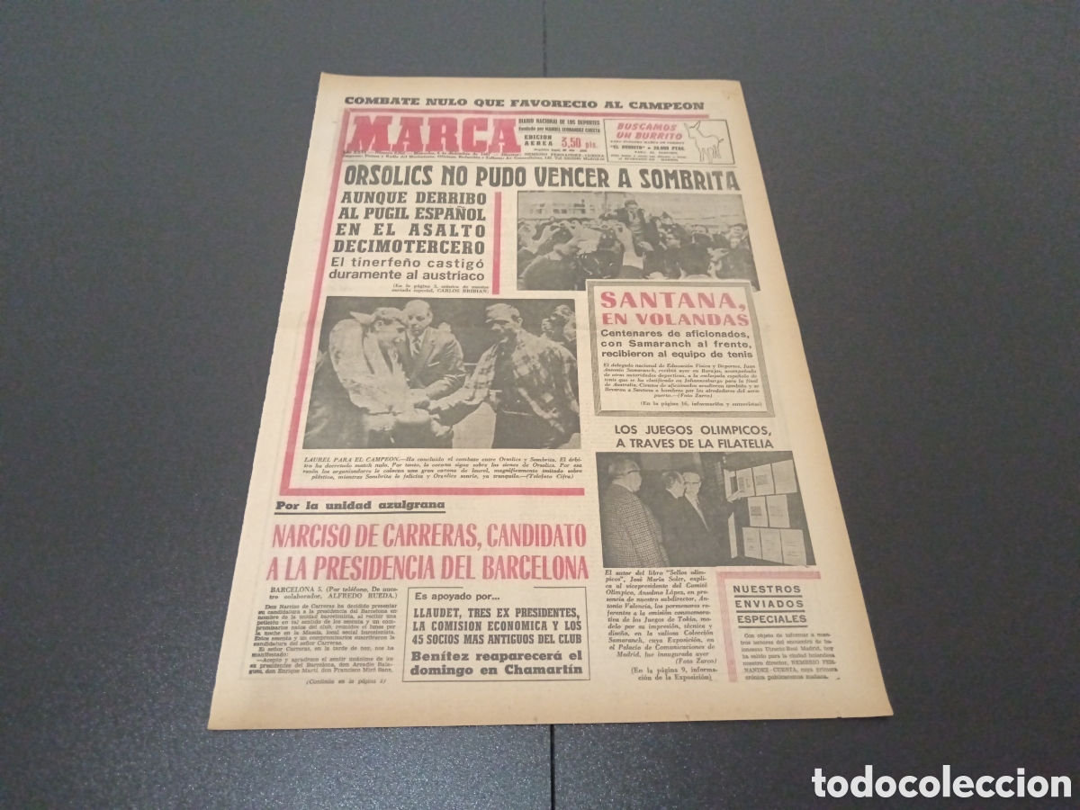 Coleccionismo deportivo: MARCA 06/12/1967 - Foto 1