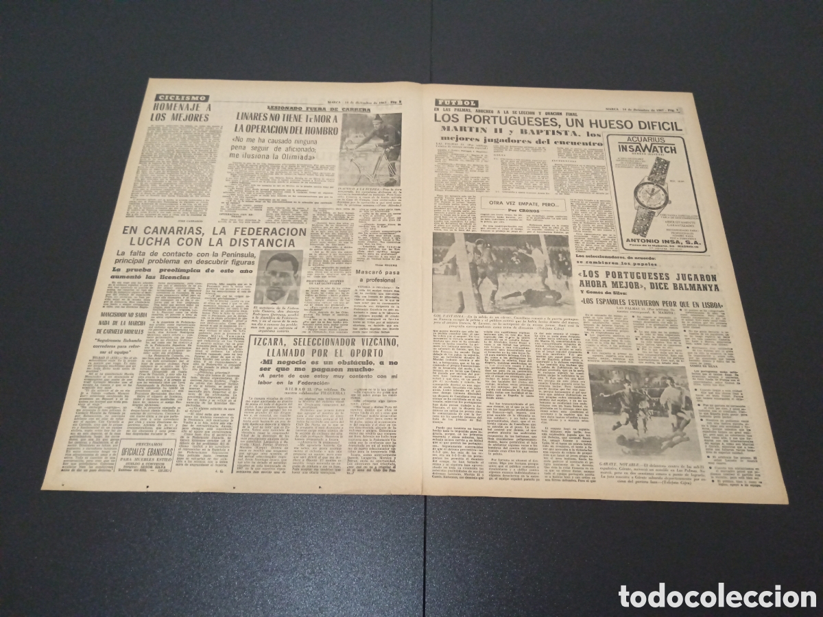 Coleccionismo deportivo: MARCA 14/12/1967 - Foto 2