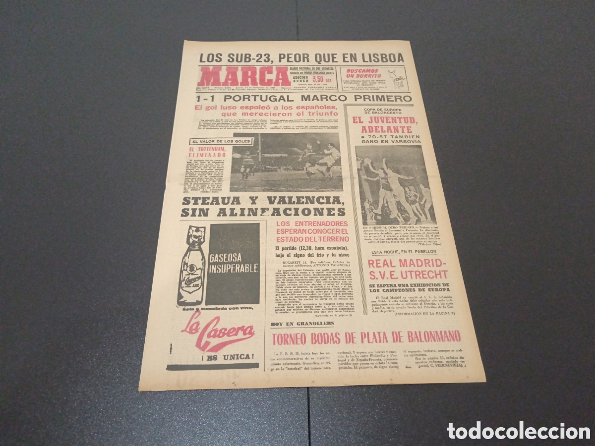 Coleccionismo deportivo: MARCA 14/12/1967 - Foto 1