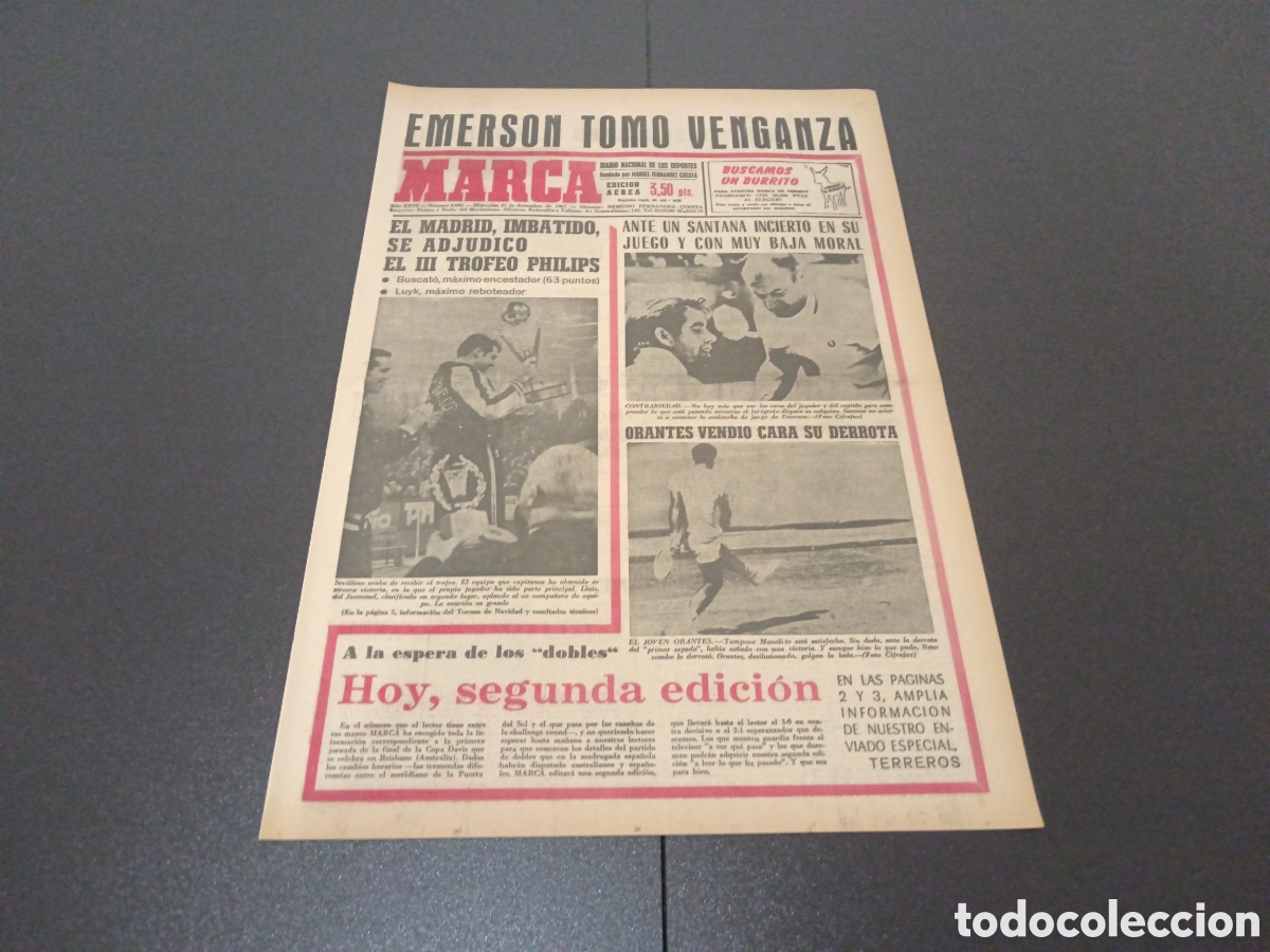 Coleccionismo deportivo: MARCA 27/12/1967 - Foto 1