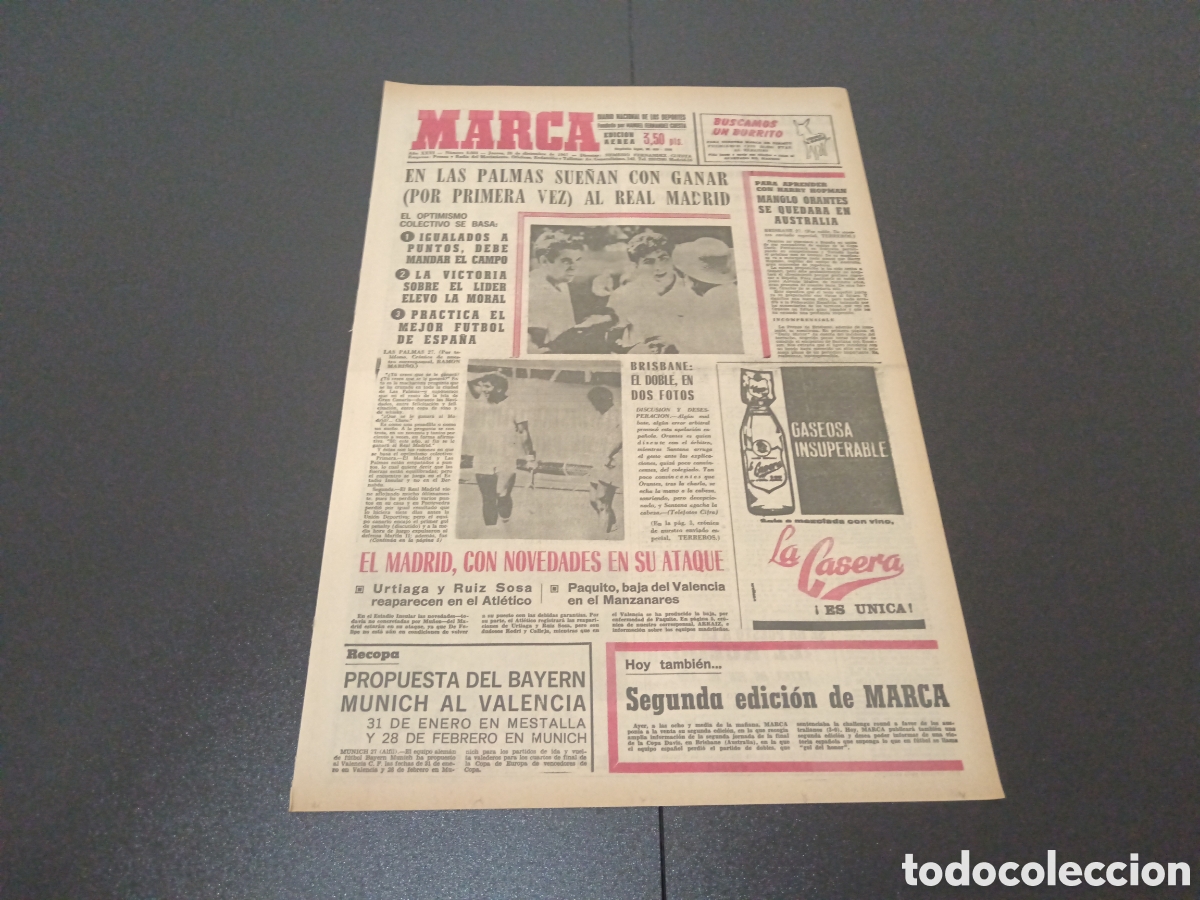 Coleccionismo deportivo: MARCA 28/12/1967 - Foto 1