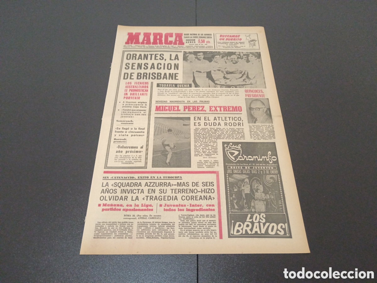 Coleccionismo deportivo: MARCA 29/12/1967 - Foto 1