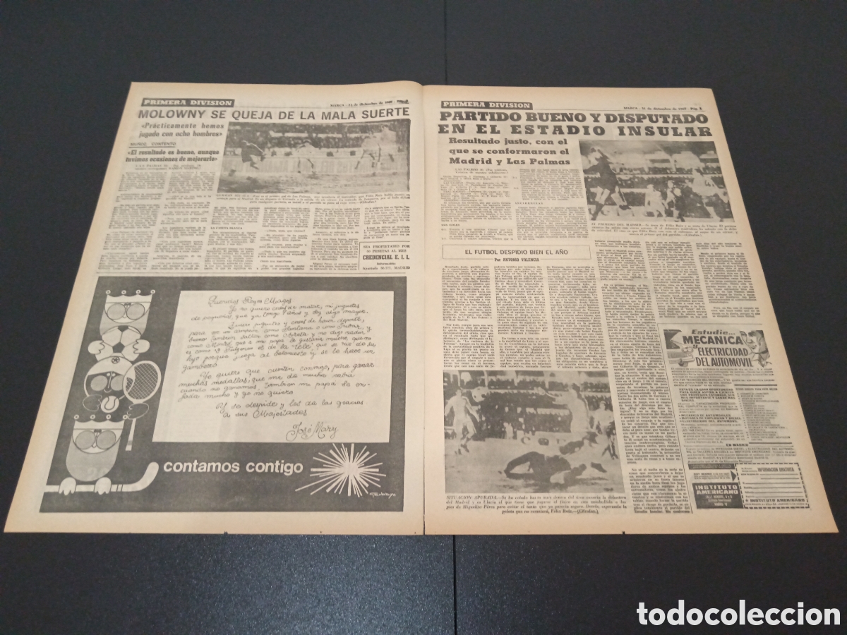 Coleccionismo deportivo: MARCA 31/12/1967 - Foto 2