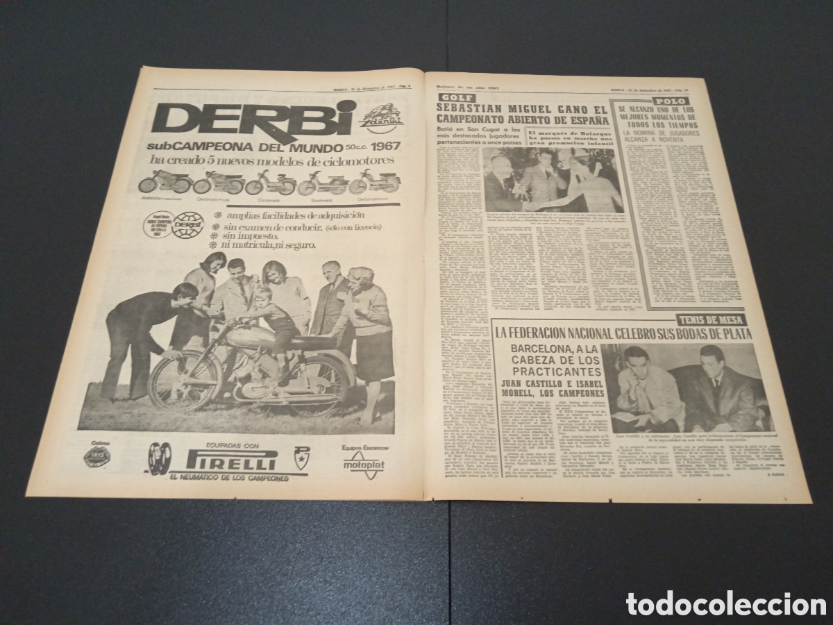 Coleccionismo deportivo: MARCA 31/12/1967 - Foto 3