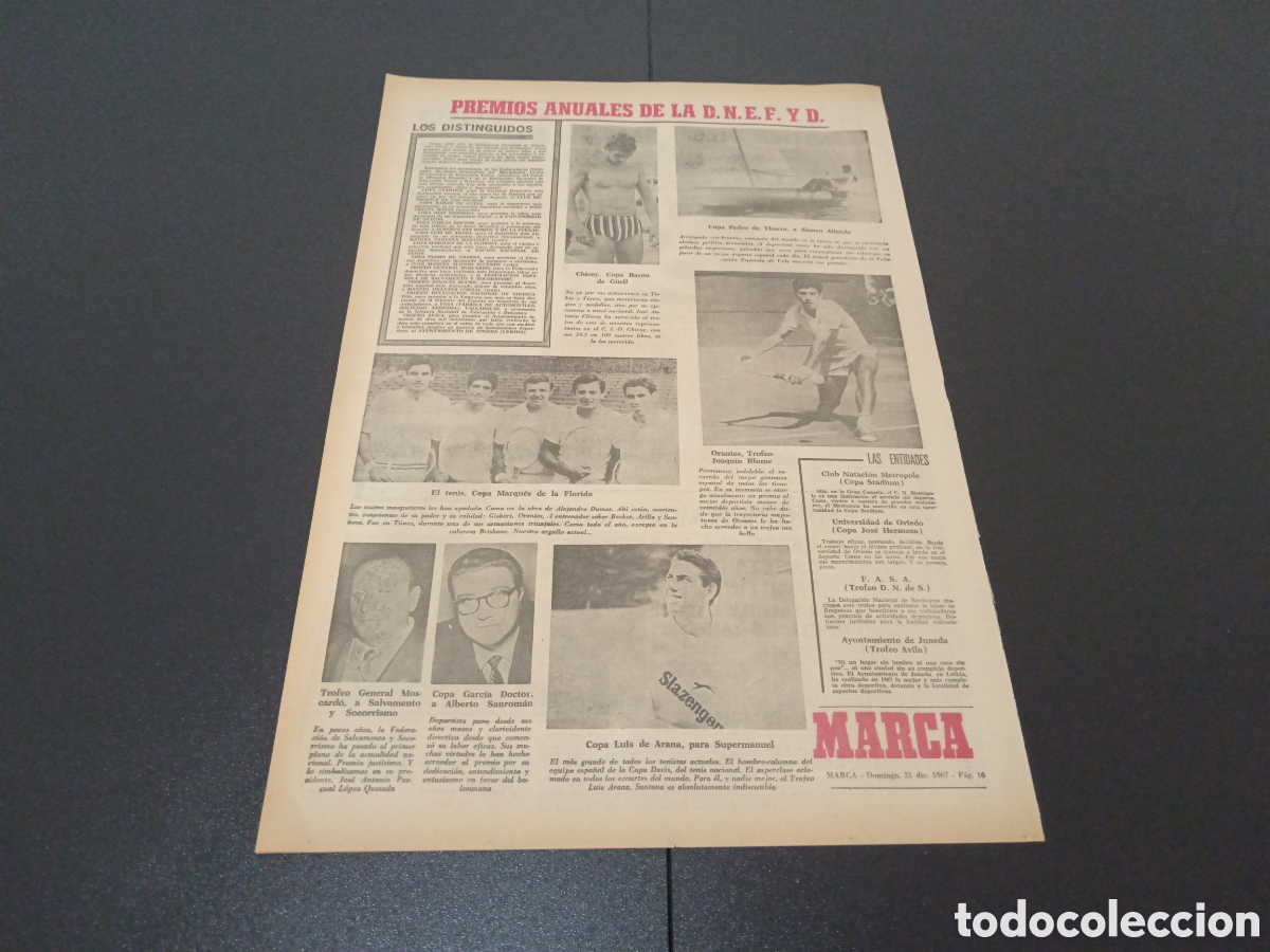 Coleccionismo deportivo: MARCA 31/12/1967 - Foto 4