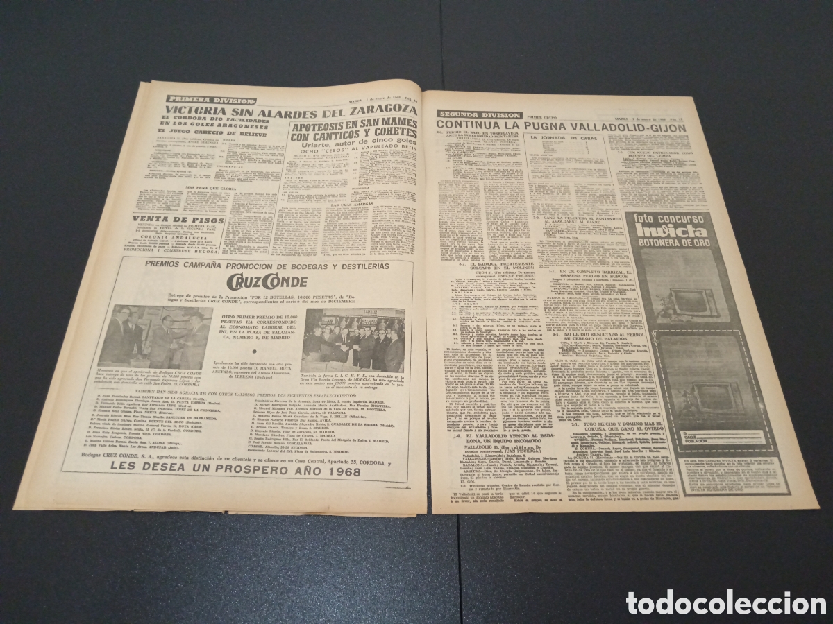 Coleccionismo deportivo: MARCA 01/01/1968 - Foto 5