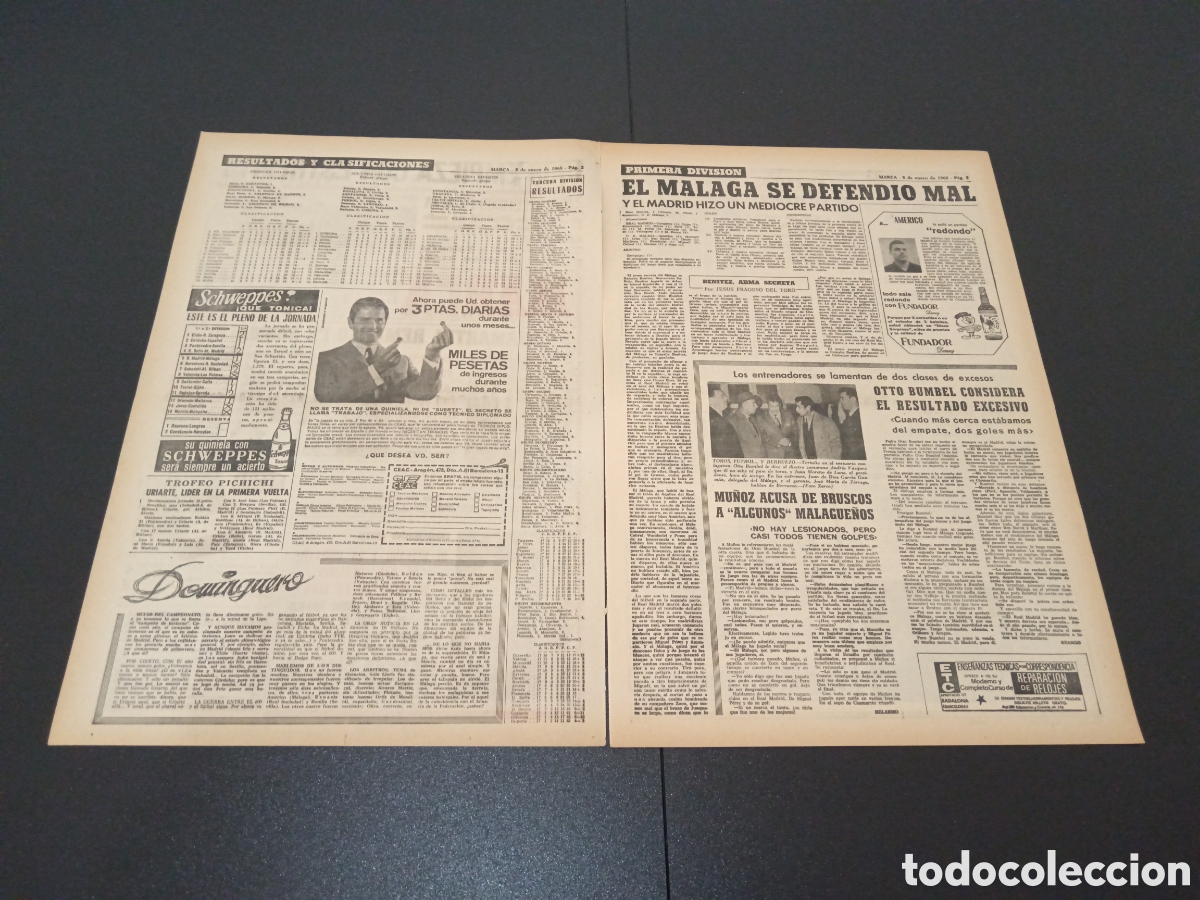 Coleccionismo deportivo: MARCA 08/01/1968 - Foto 2