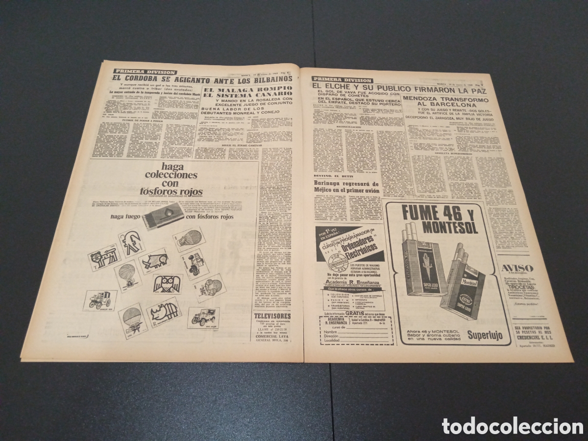 Coleccionismo deportivo: MARCA 15/01/1968 - Foto 4