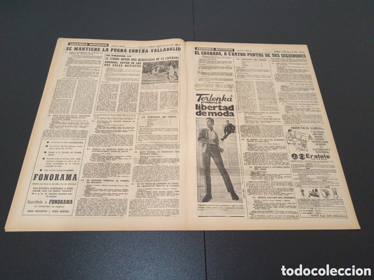 Coleccionismo deportivo: MARCA 15/01/1968 - Foto 5