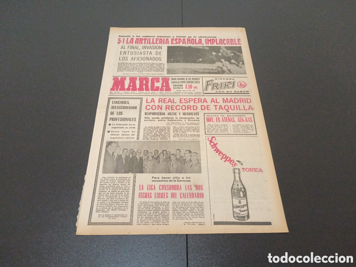 Coleccionismo deportivo: MARCA 18/01/1968 - Foto 1