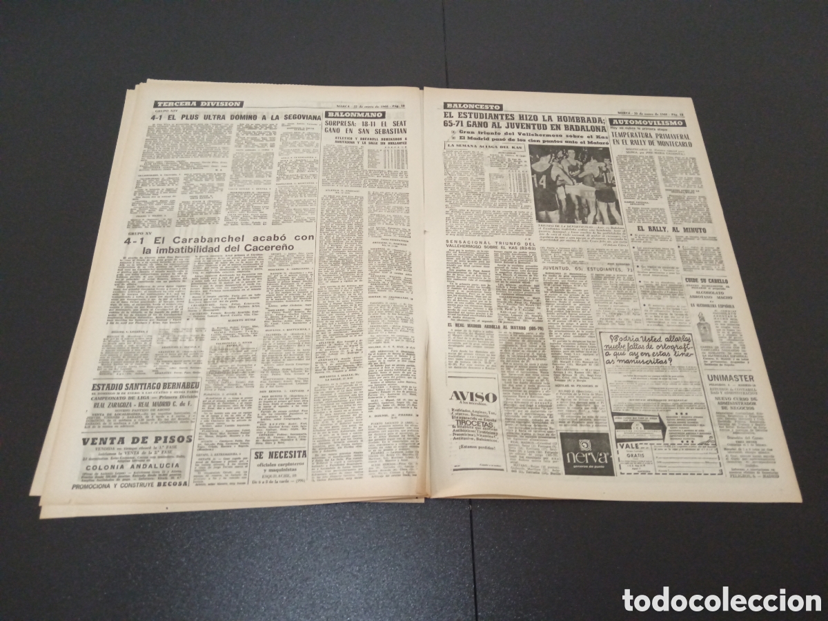 Coleccionismo deportivo: MARCA 22/01/1968 - Foto 6