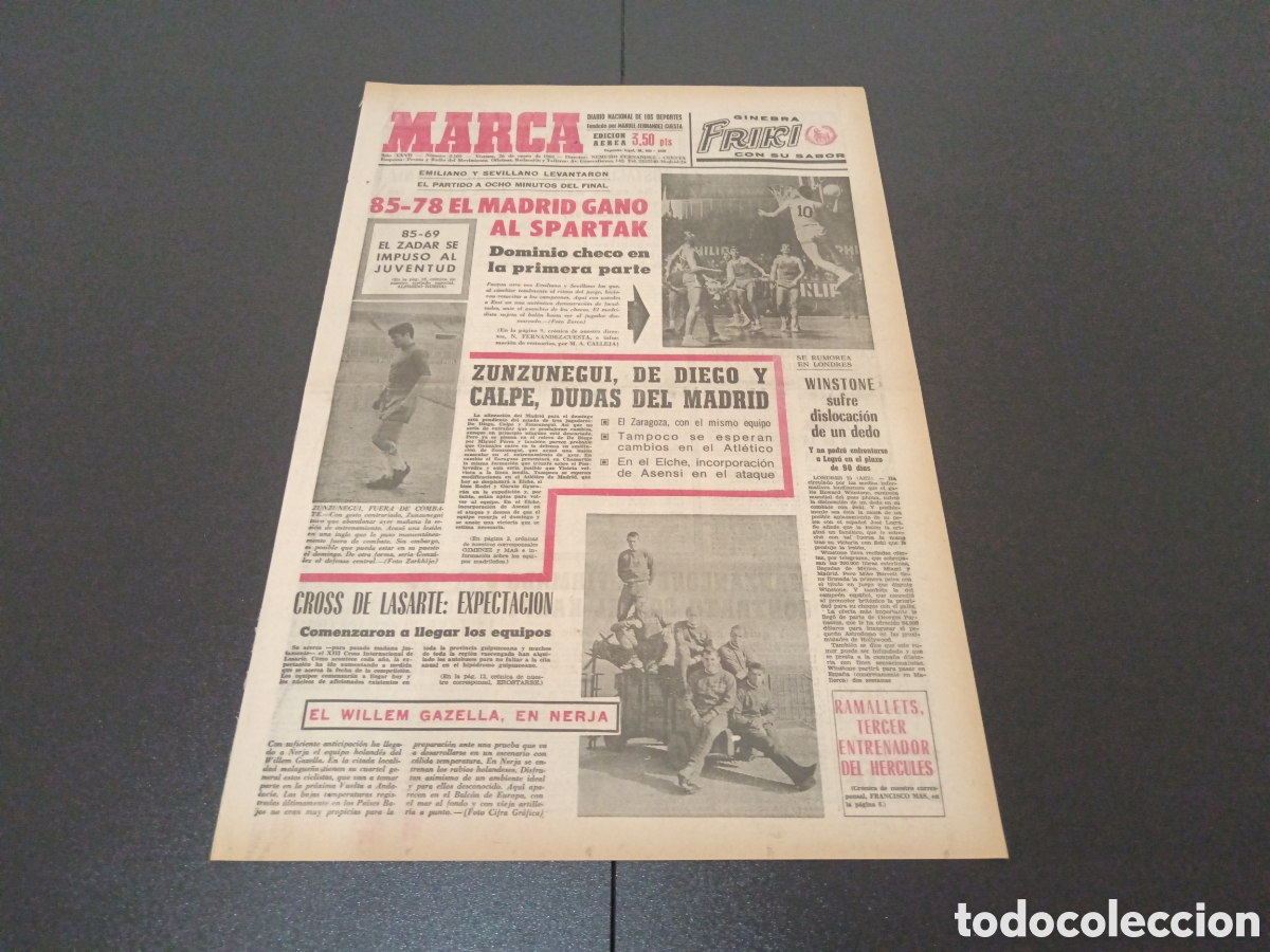 Coleccionismo deportivo: MARCA 26/01/1968 - Foto 1