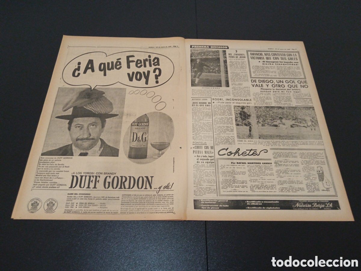 Coleccionismo deportivo: MARCA 29/01/1968 - Foto 3