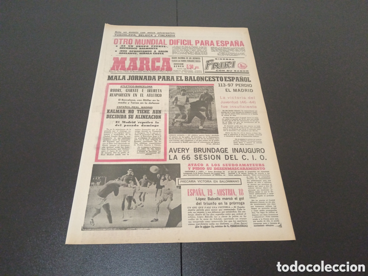 Coleccionismo deportivo: MARCA 02/02/1968 - Foto 1
