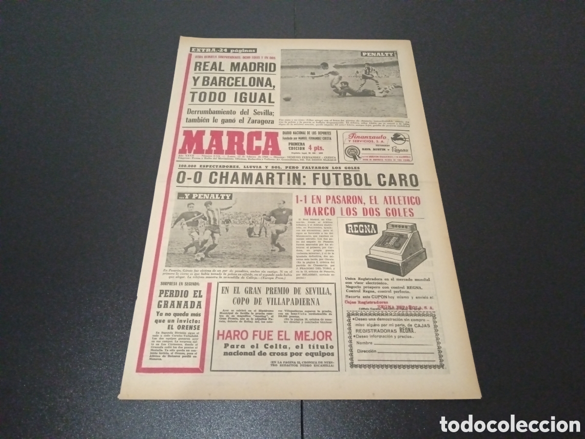 Coleccionismo deportivo: MARCA 12/02/1968 - Foto 1