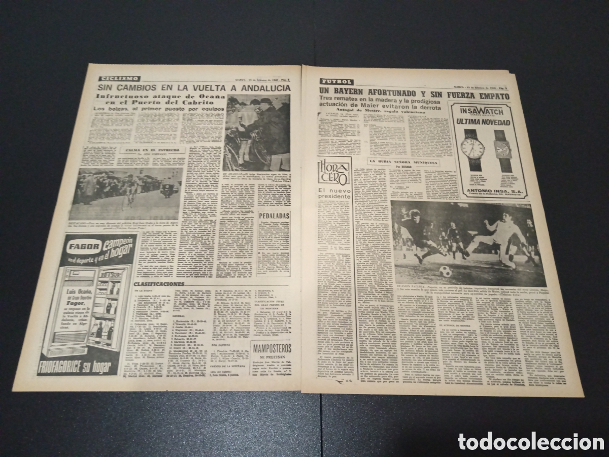 Coleccionismo deportivo: MARCA 15/02/1968 - Foto 2