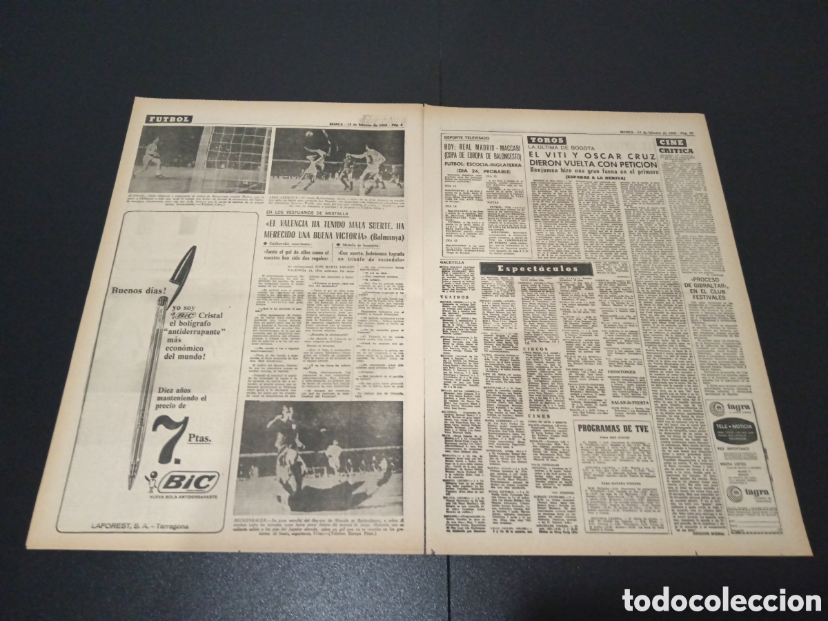 Coleccionismo deportivo: MARCA 15/02/1968 - Foto 3