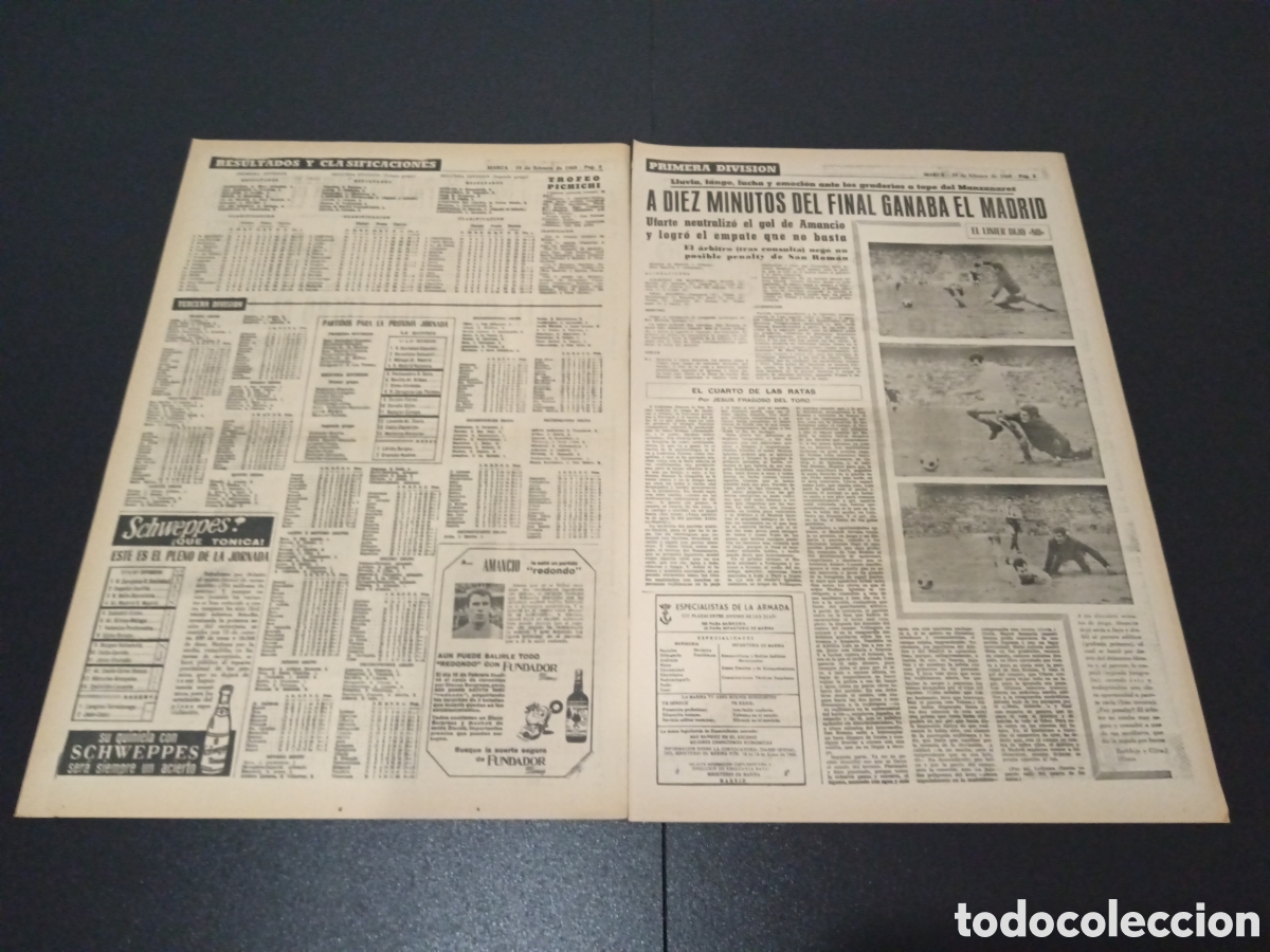 Coleccionismo deportivo: MARCA 19/02/1968 - Foto 2