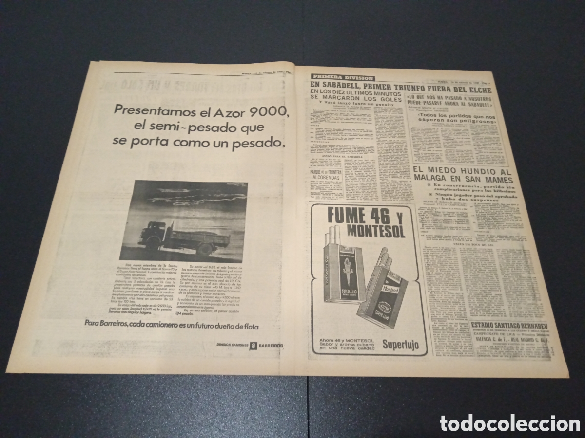 Coleccionismo deportivo: MARCA 19/02/1968 - Foto 3