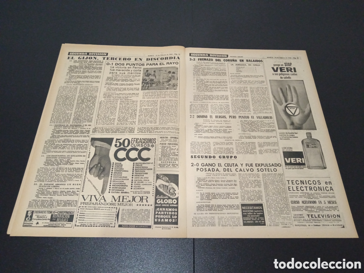 Coleccionismo deportivo: MARCA 19/02/1968 - Foto 6