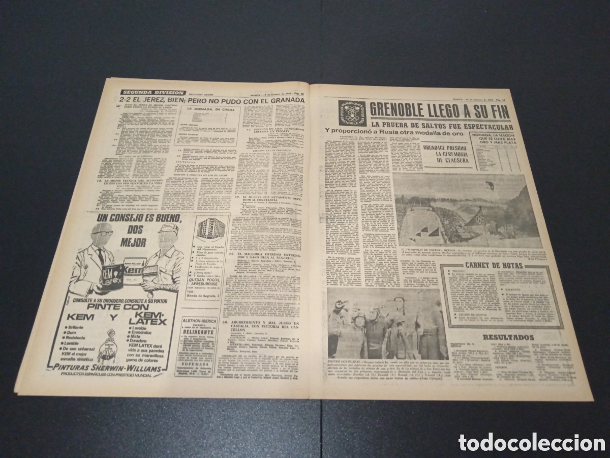 Coleccionismo deportivo: MARCA 19/02/1968 - Foto 7