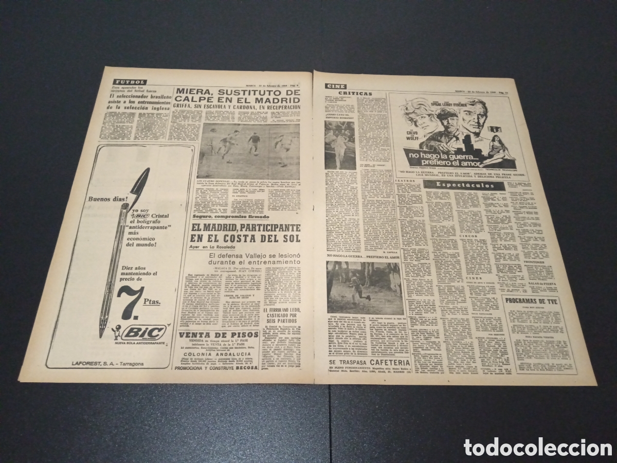 Coleccionismo deportivo: MARCA 22/02/1968 - Foto 3