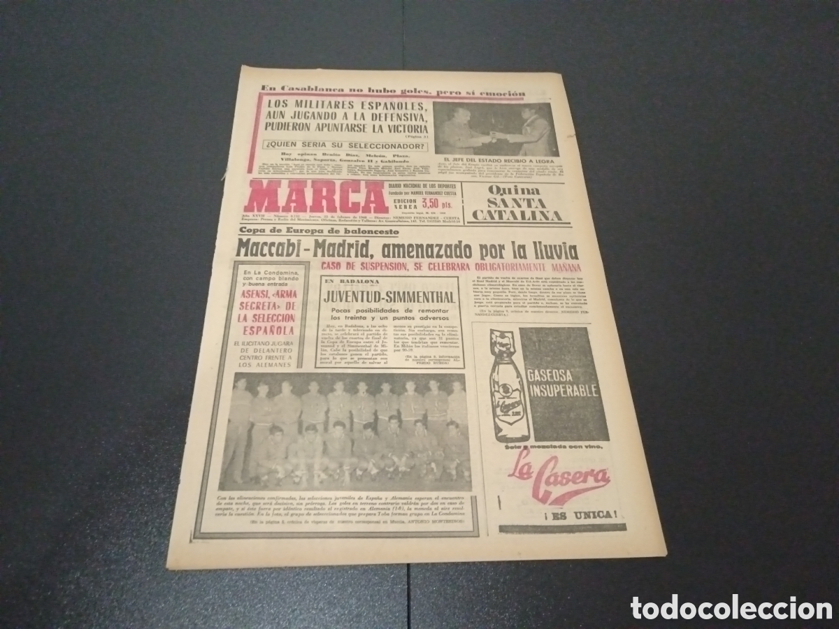 Coleccionismo deportivo: MARCA 22/02/1968 - Foto 1