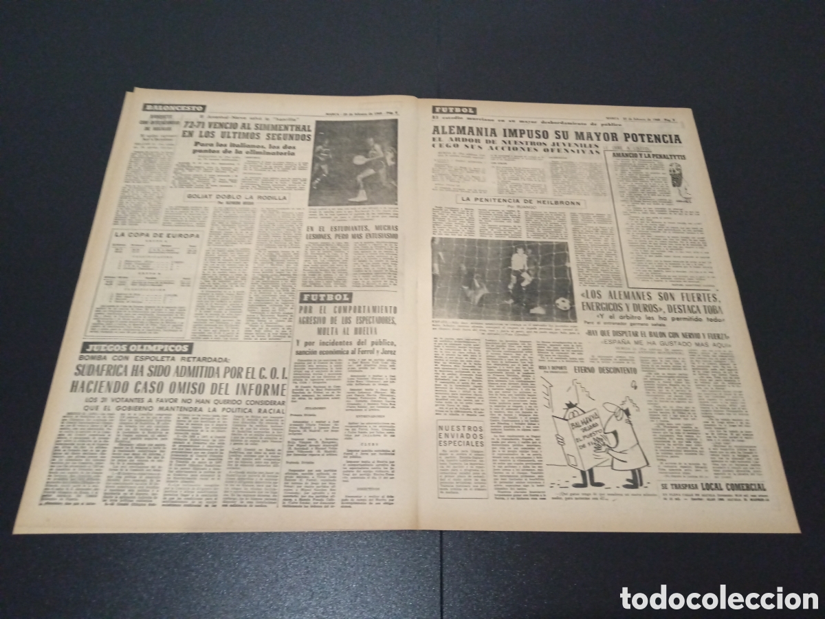 Coleccionismo deportivo: MARCA 23/02/1968 - Foto 3