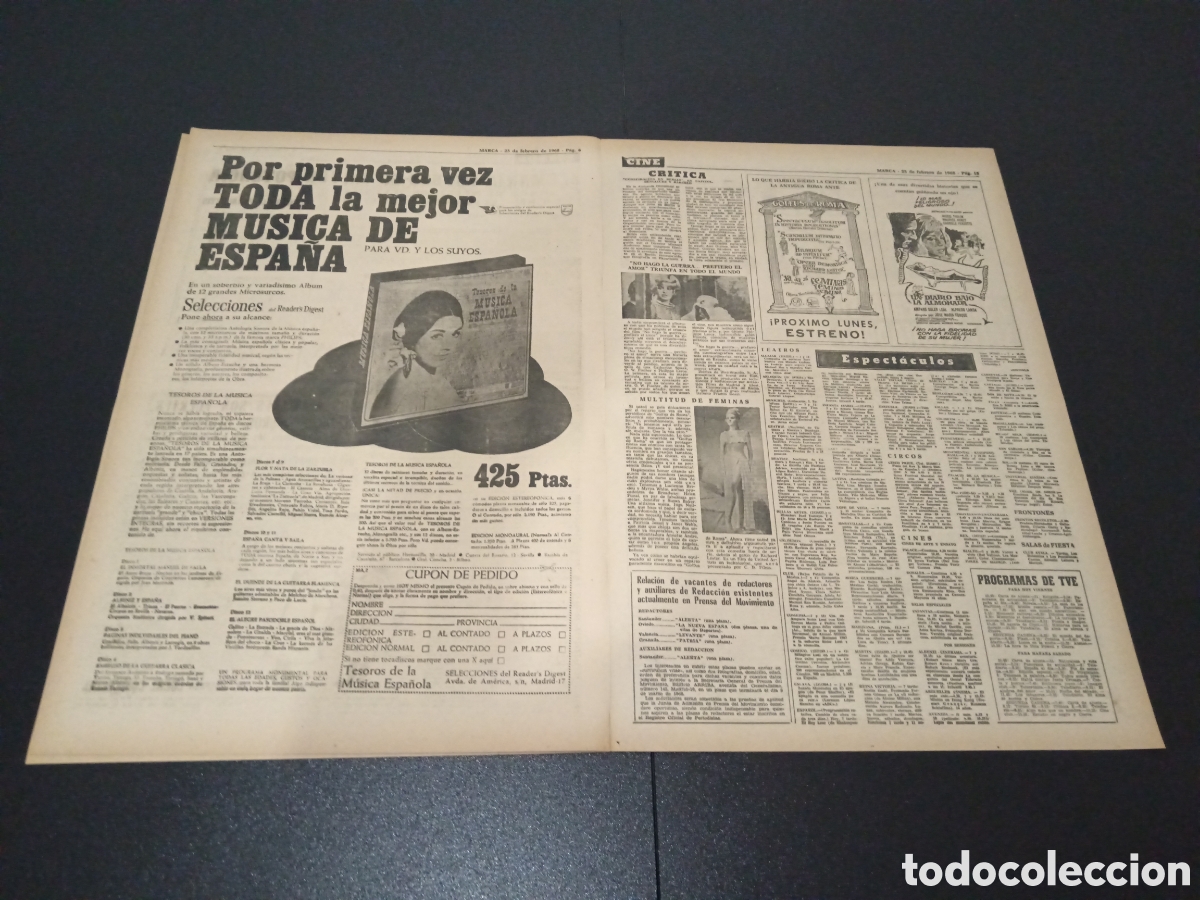 Coleccionismo deportivo: MARCA 23/02/1968 - Foto 4
