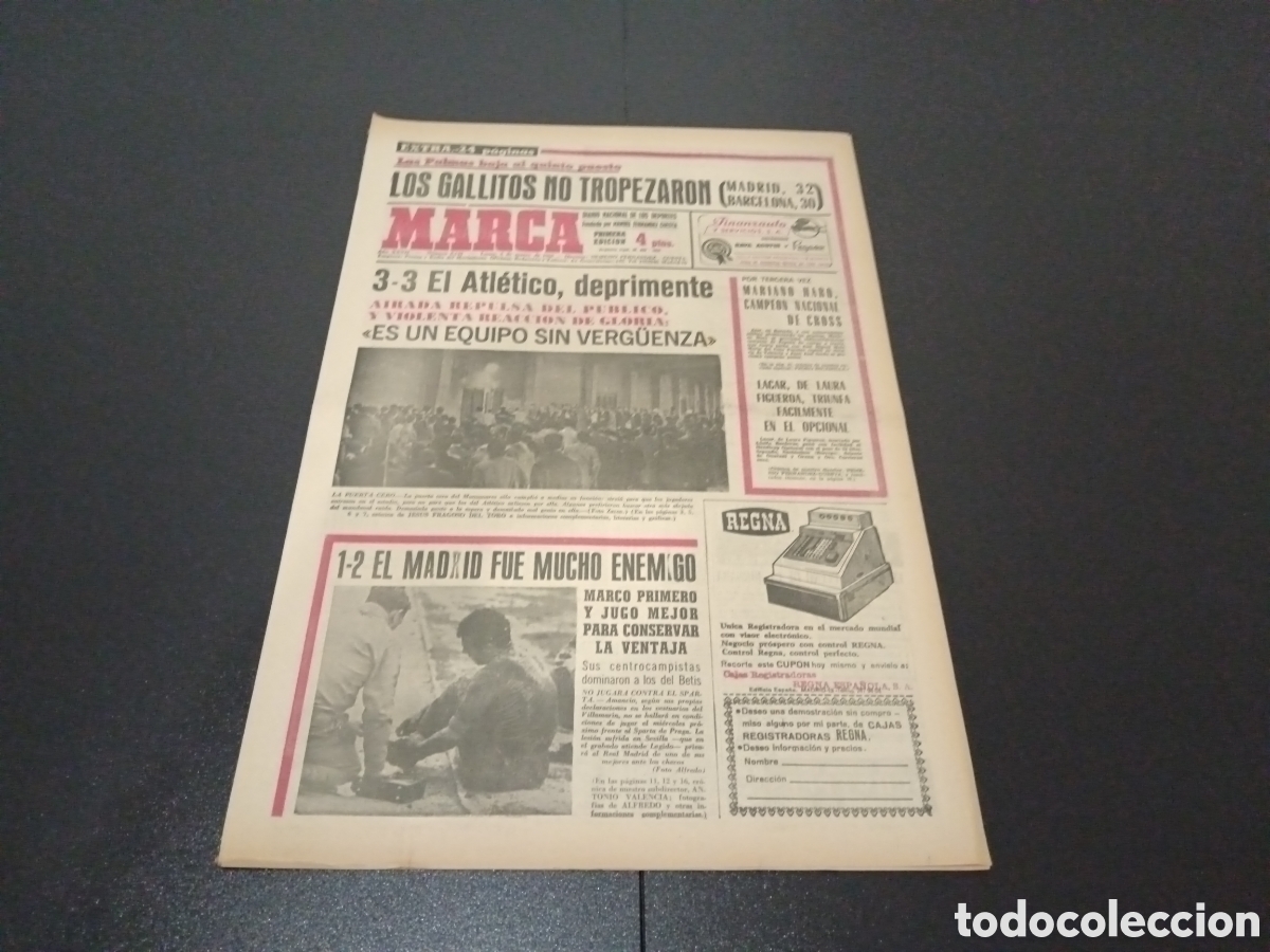 Coleccionismo deportivo: MARCA 04/03/1968 - Foto 1