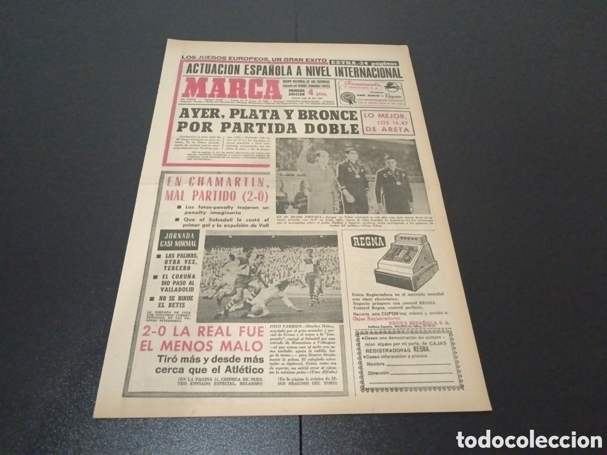 Coleccionismo deportivo: MARCA 11/03/1968 - Foto 1