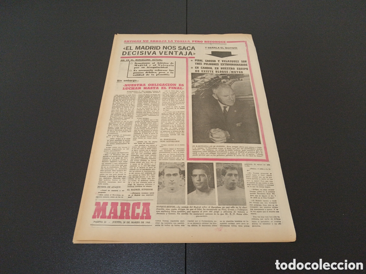 Coleccionismo deportivo: MARCA 28/03/1968 - Foto 5