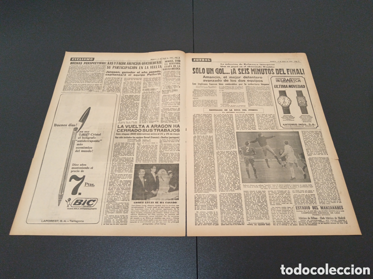 Coleccionismo deportivo: MARCA 04/04/1968 - Foto 2