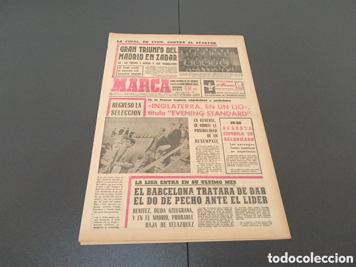 Coleccionismo deportivo: MARCA 05/04/1968 - Foto 1