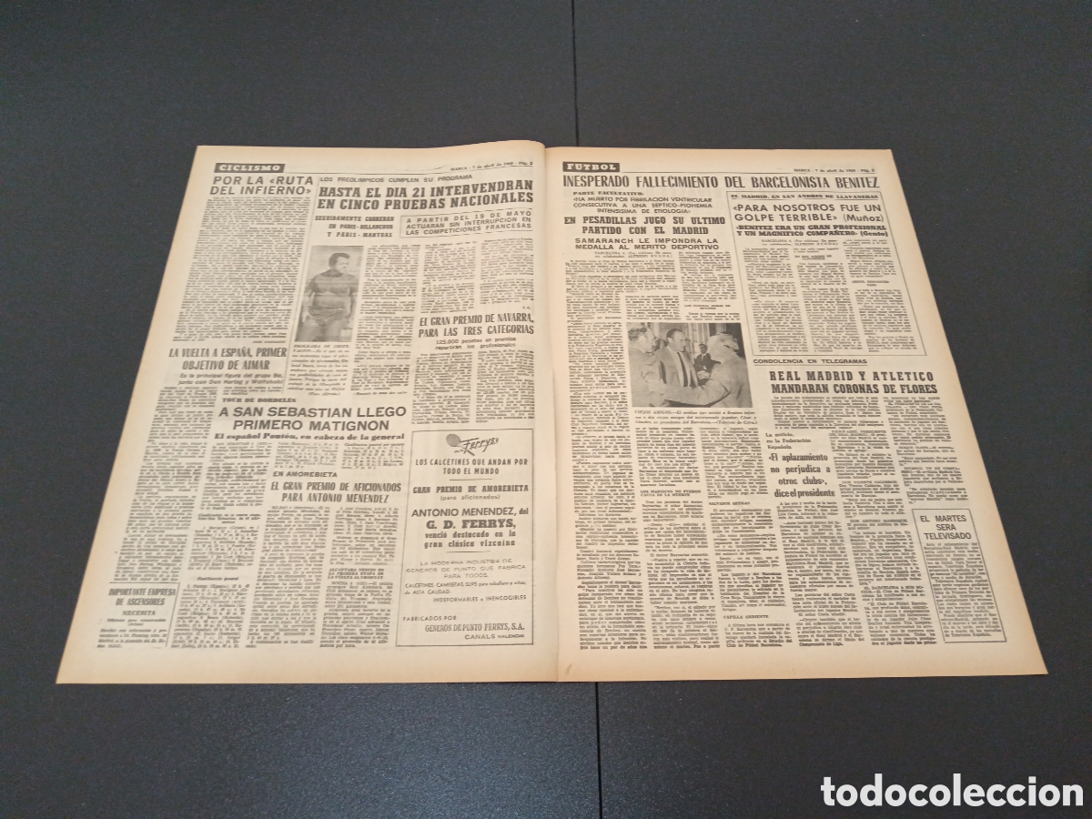 Coleccionismo deportivo: MARCA 07/04/1968 - Foto 2
