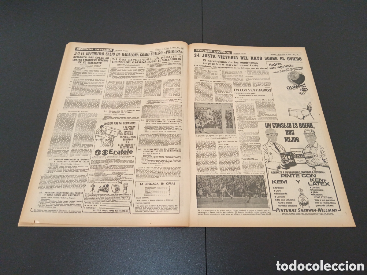 Coleccionismo deportivo: MARCA 08/04/1968 - Foto 7