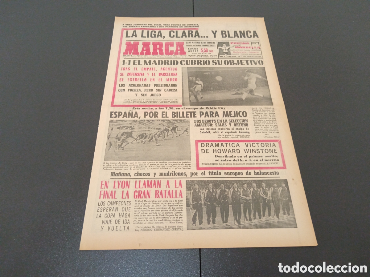 Coleccionismo deportivo: MARCA 10/04/1968 - Foto 1