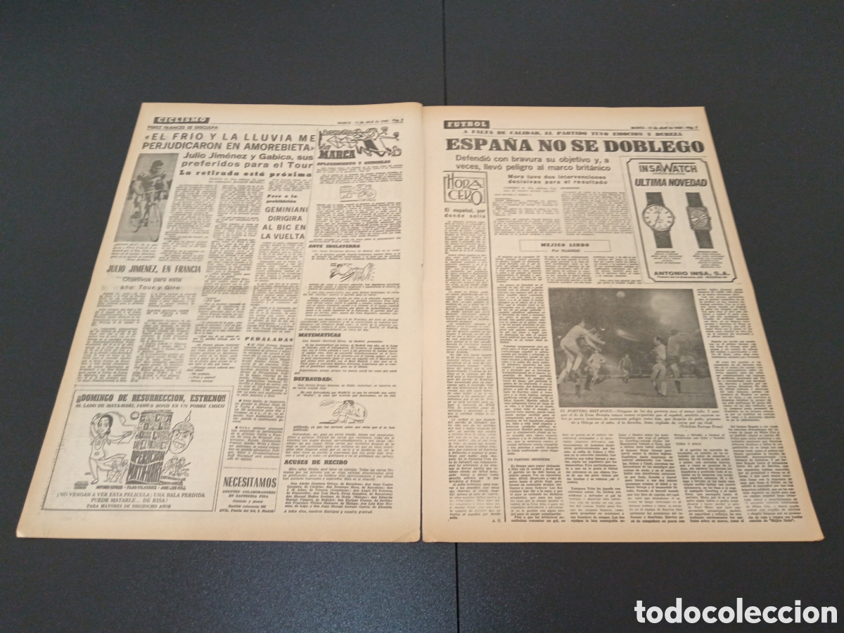 Coleccionismo deportivo: MARCA 11/04/1968 - Foto 2