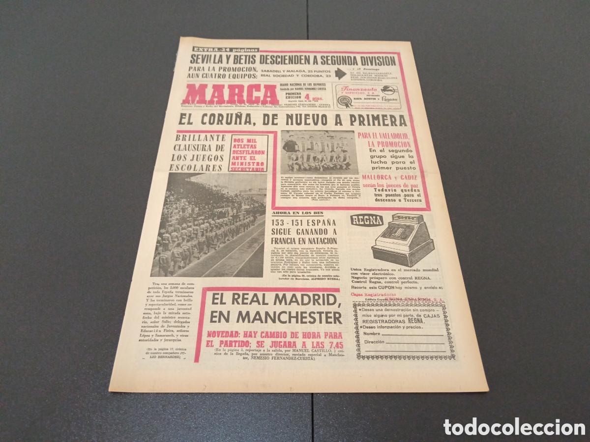 Coleccionismo deportivo: MARCA 22/04/1968 - Foto 1