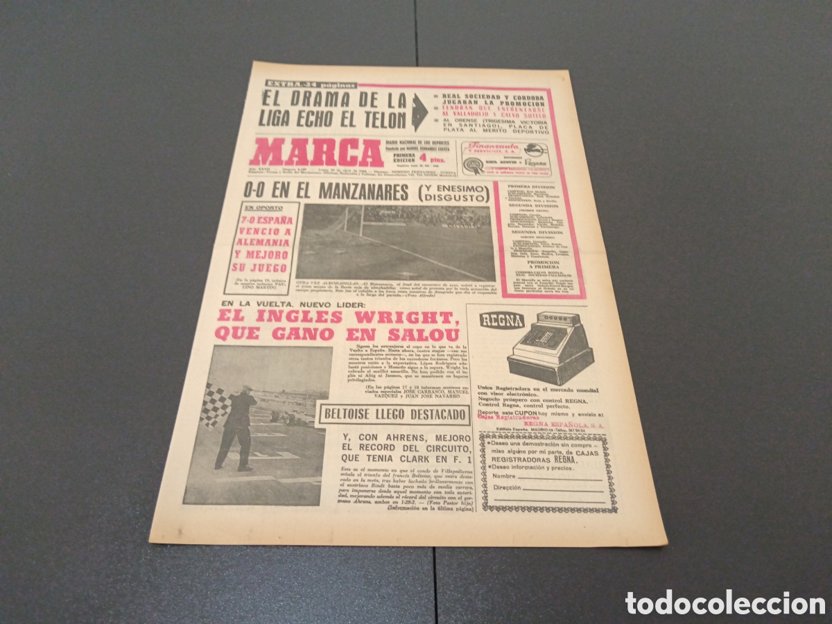 Coleccionismo deportivo: MARCA 29/04/1968 - Foto 1