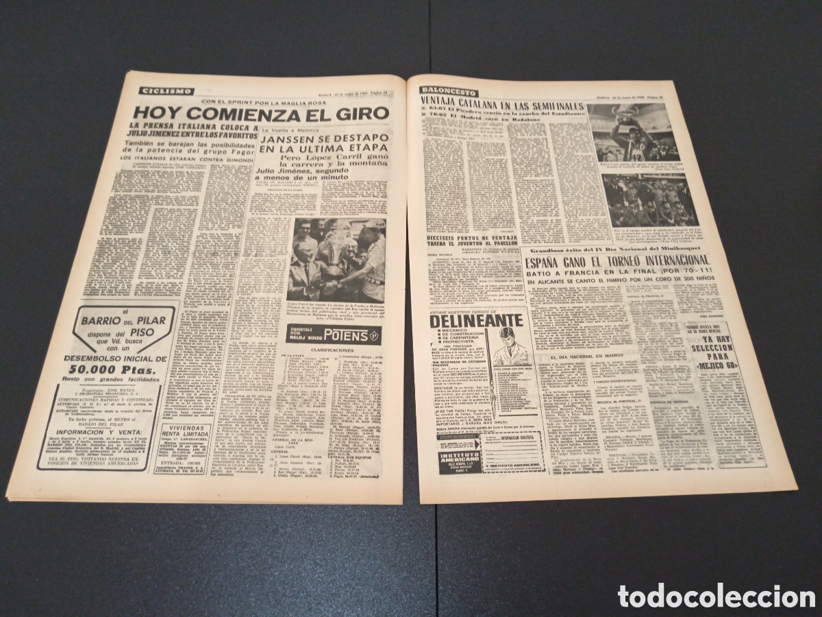 Coleccionismo deportivo: MARCA 20/05/1968 - Foto 8