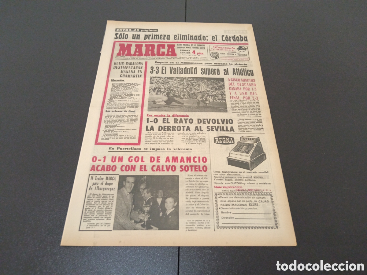Coleccionismo deportivo: MARCA 20/05/1968 - Foto 1