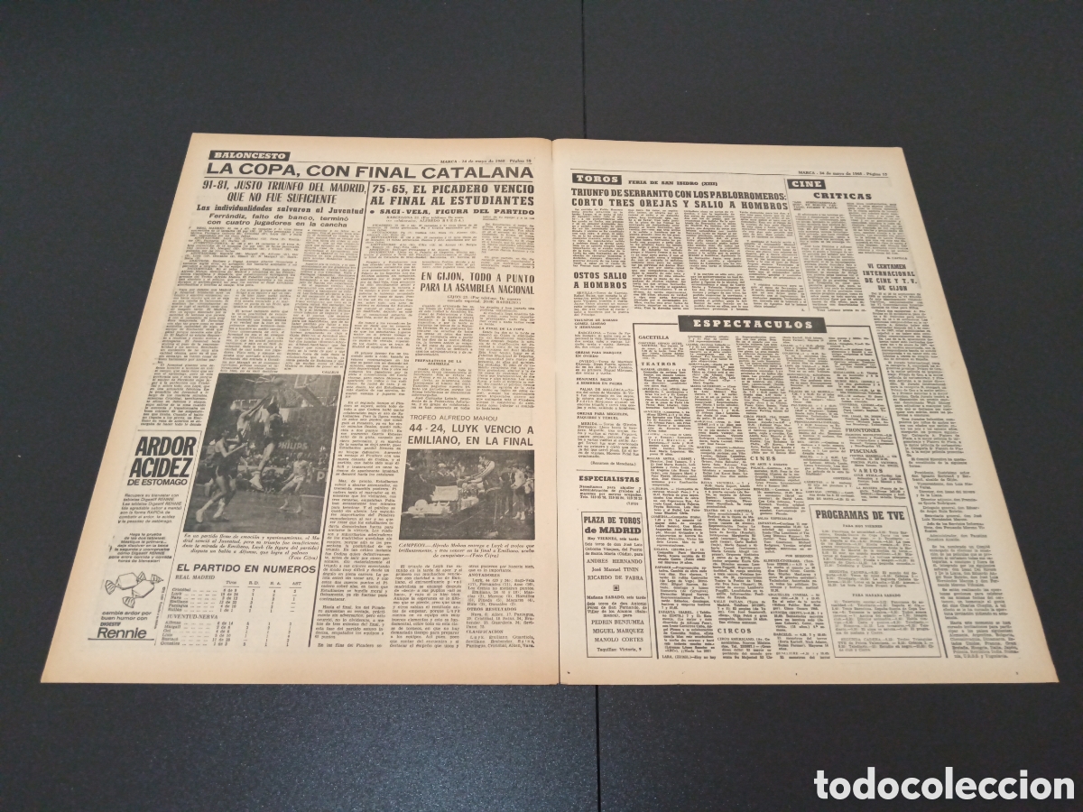 Coleccionismo deportivo: MARCA 24/05/1968 - Foto 4