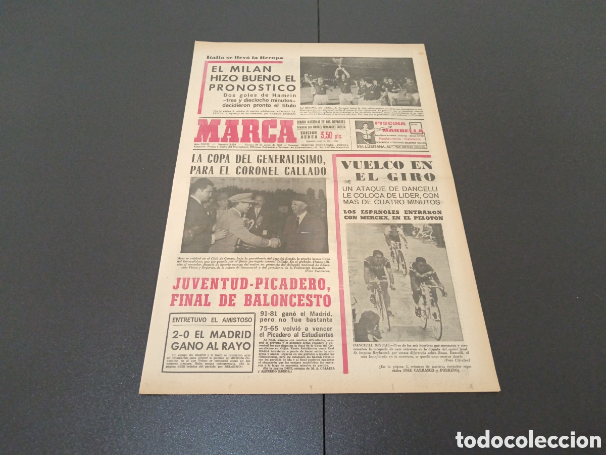 Coleccionismo deportivo: MARCA 24/05/1968 - Foto 1
