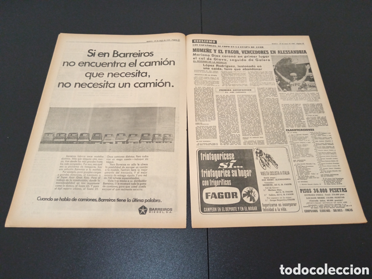 Coleccionismo deportivo: MARCA 27/05/1968 - Foto 8