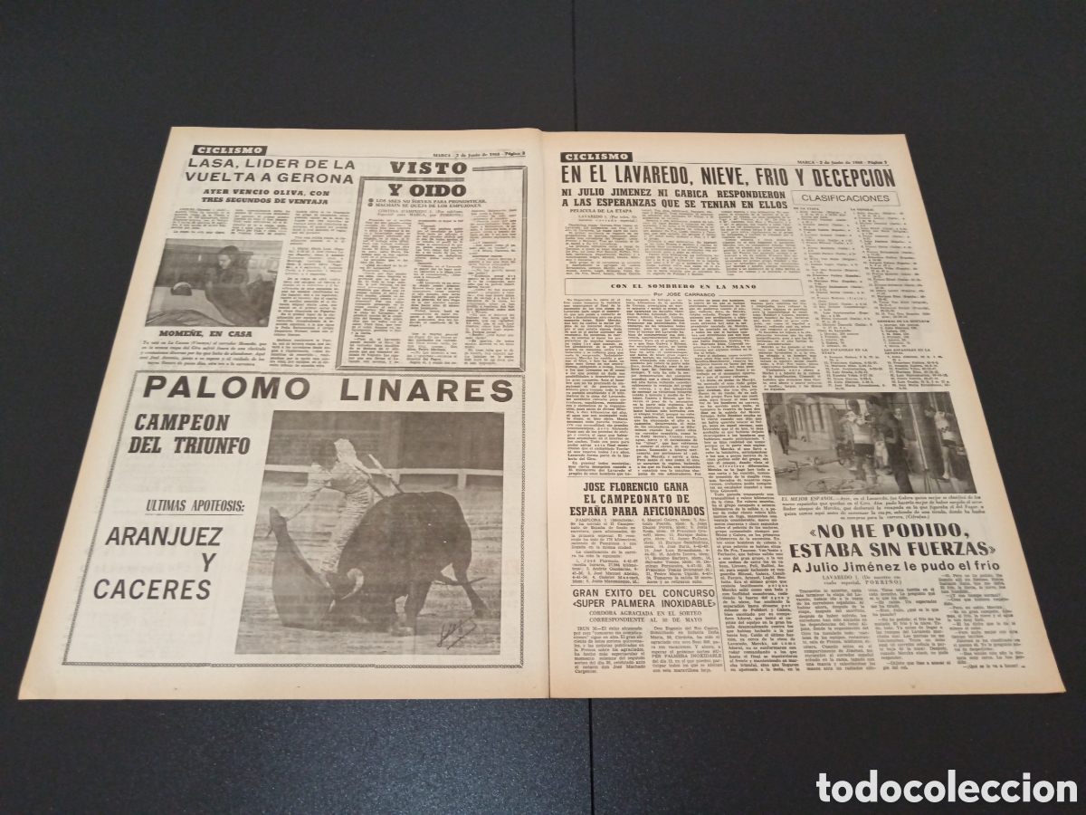 Coleccionismo deportivo: MARCA 02/06/1968 - Foto 2