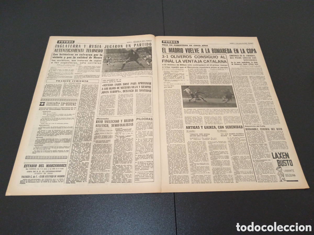 Coleccionismo deportivo: MARCA 09/06/1968 - Foto 3