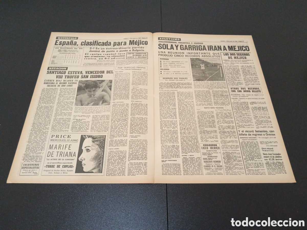 Coleccionismo deportivo: MARCA 09/06/1968 - Foto 4