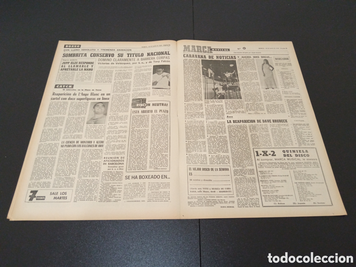 Coleccionismo deportivo: MARCA 16/06/1968 - Foto 6